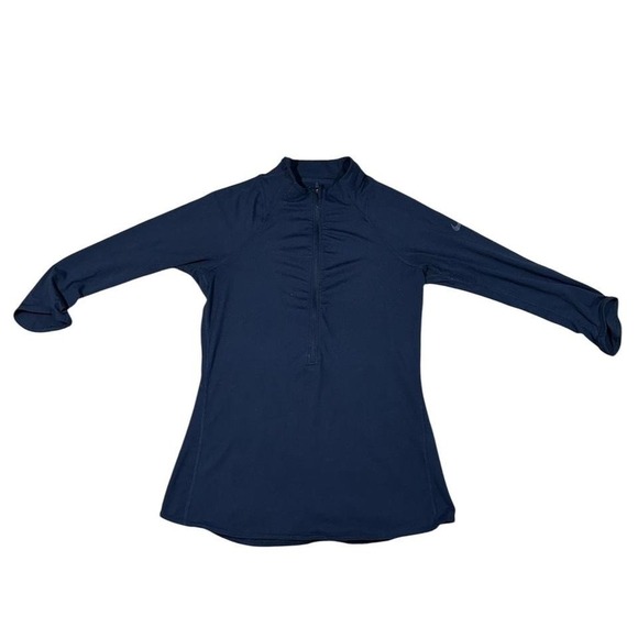 Nike Tops - Women's Nike Dri-FIT Navy‎ Quarter Zip Crop Sleeve Athletic Running Gym Top S
